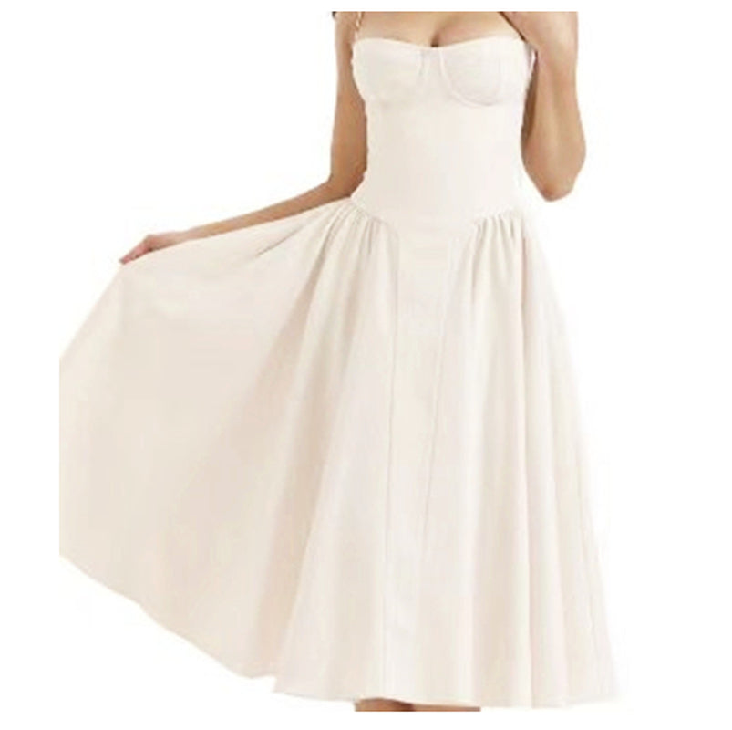 Elevate Your Summer Style with Our Elegant Backless Suspender Dress - Perfect for Parties and Evenings