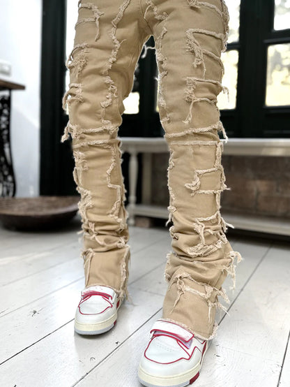 Elevate Your Casual Style with Our Trendy Men's Patched Trousers - Comfortable, Chic, and Available in Multiple Colors!