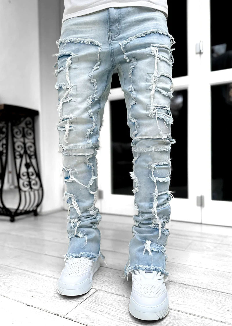 Elevate Your Casual Style with Our Trendy Men's Patched Trousers - Comfortable, Chic, and Available in Multiple Colors!