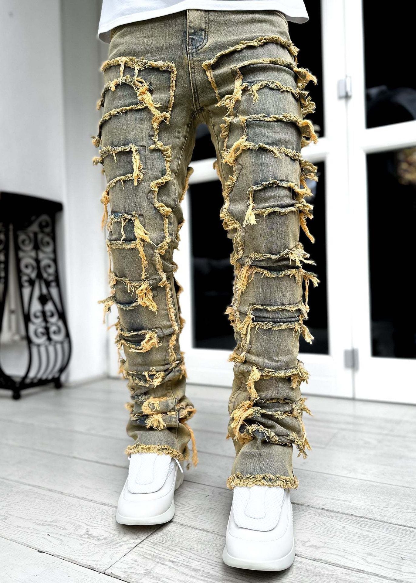 Elevate Your Casual Style with Our Trendy Men's Patched Trousers - Comfortable, Chic, and Available in Multiple Colors!