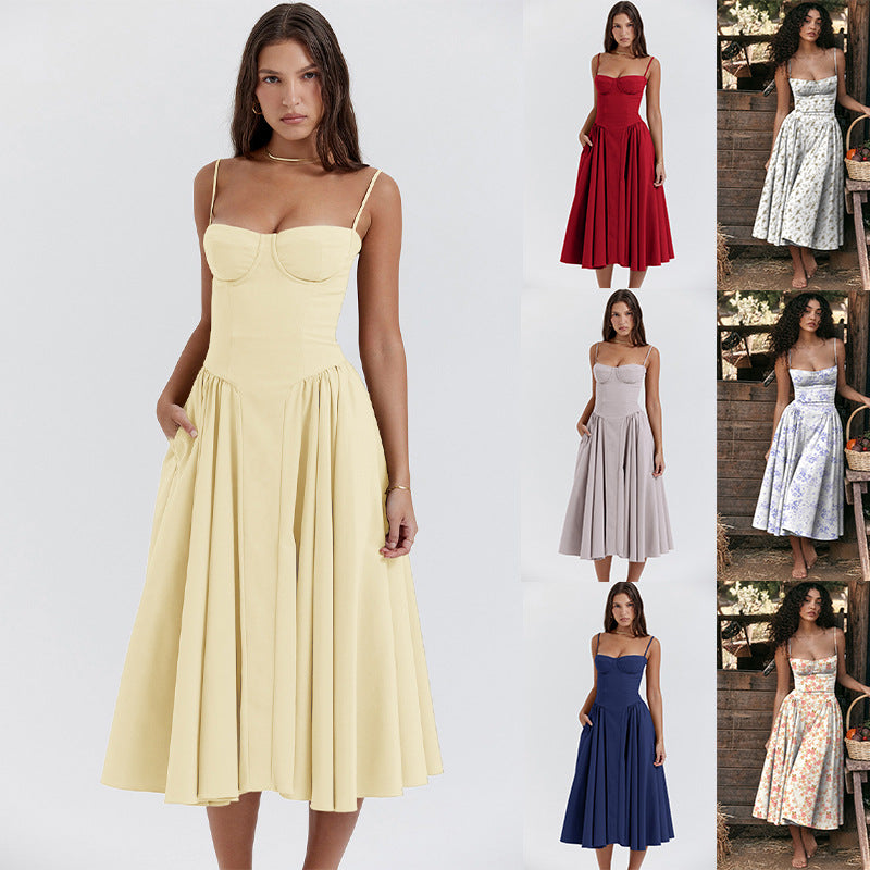 Elevate Your Summer Style with Our Elegant Backless Suspender Dress - Perfect for Parties and Evenings