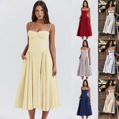 Elevate Your Summer Style with Our Elegant Backless Suspender Dress - Perfect for Parties and Evenings