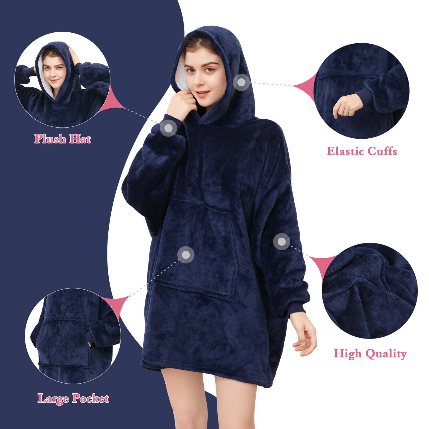 Wrap Yourself in Comfort with Our Oversized Wearable Blanket Hoodie - Ultimate Warmth for Winter Adventures