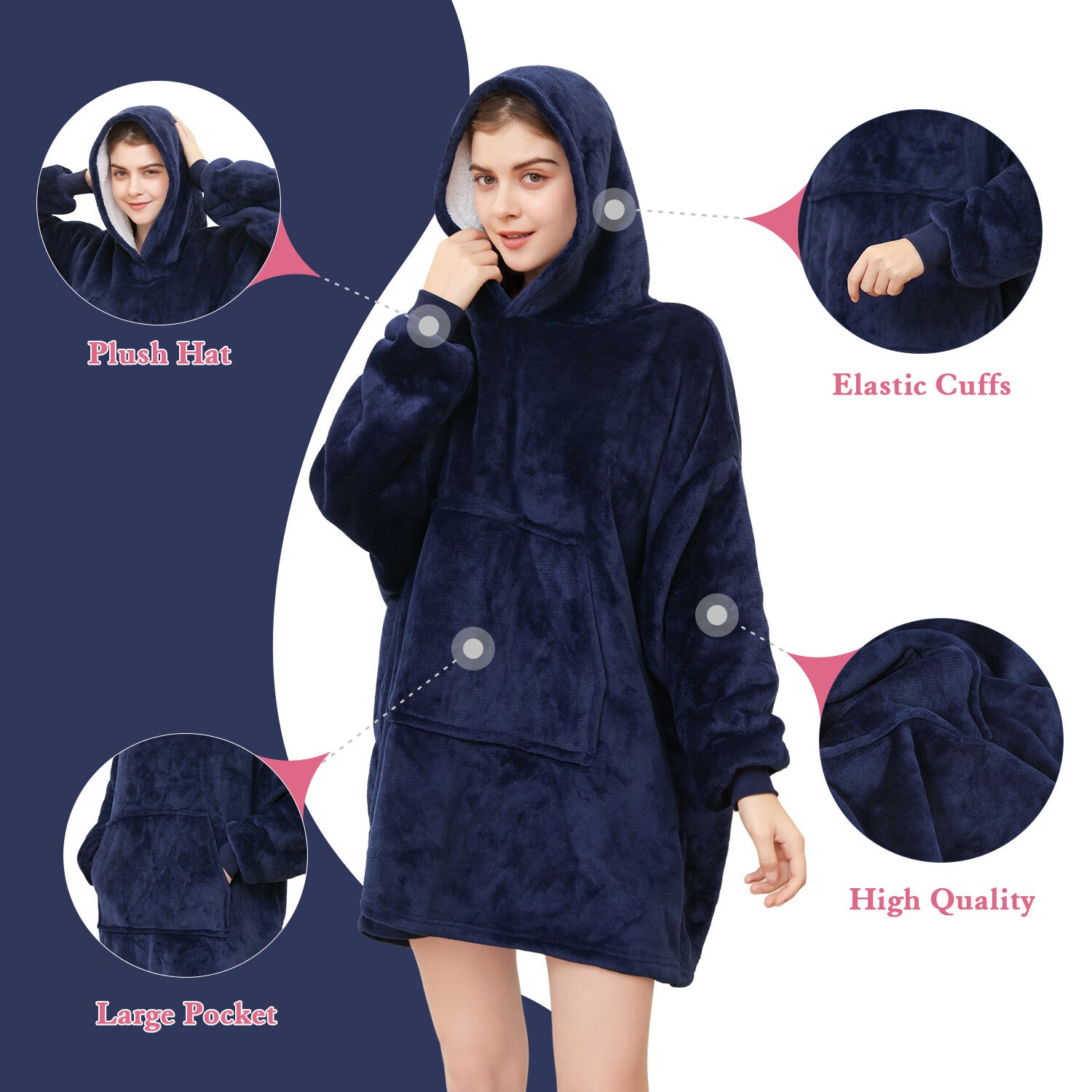Wrap Yourself in Comfort with Our Oversized Wearable Blanket Hoodie - Ultimate Warmth for Winter Adventures