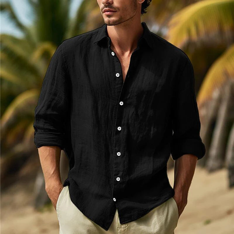 Elevate Your Style with the Old Money Aesthetic Casual Shirt for Men - Classic Slim Fit Long Sleeve Breasted Collar Top, Perfect for Fall Fashion!