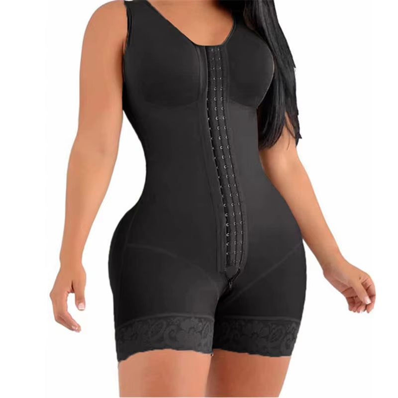 High Compression Fajas Colombiana Short Girdles with Brooches Bust for Daily and Post-Surgical Use Slimming Sheath Belly Women