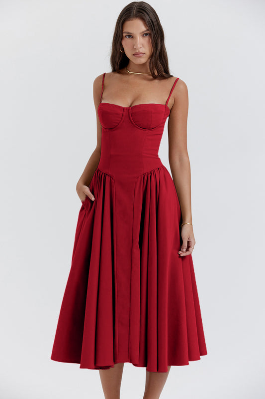 Elevate Your Summer Style with Our Elegant Backless Suspender Dress - Perfect for Parties and Evenings