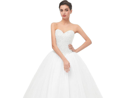 Exquisite Women's Ball Gown Bridal Wedding Dress in Ivory – Perfect for Your Dream Day!
