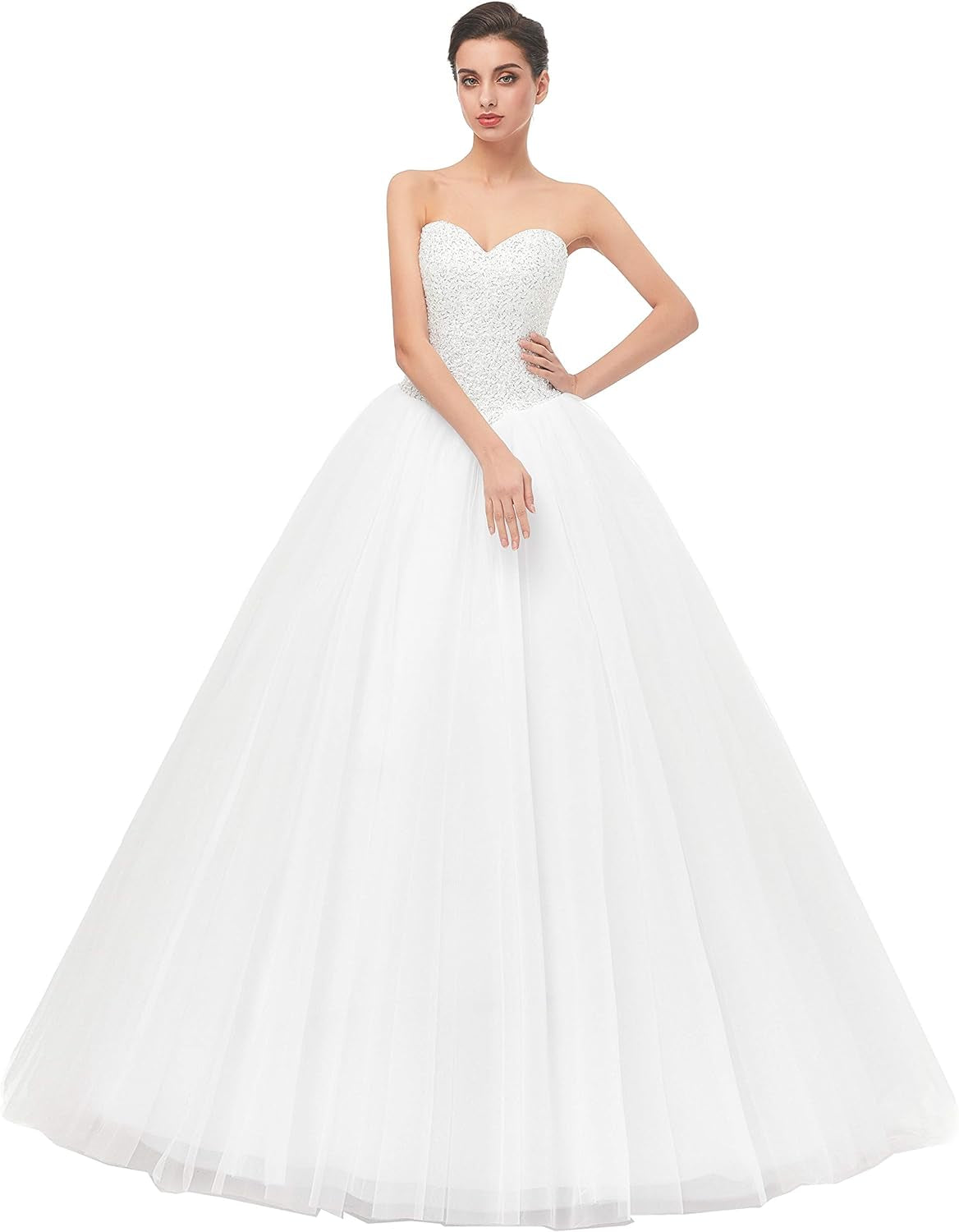Exquisite Women's Ball Gown Bridal Wedding Dress in Ivory – Perfect for Your Dream Day!