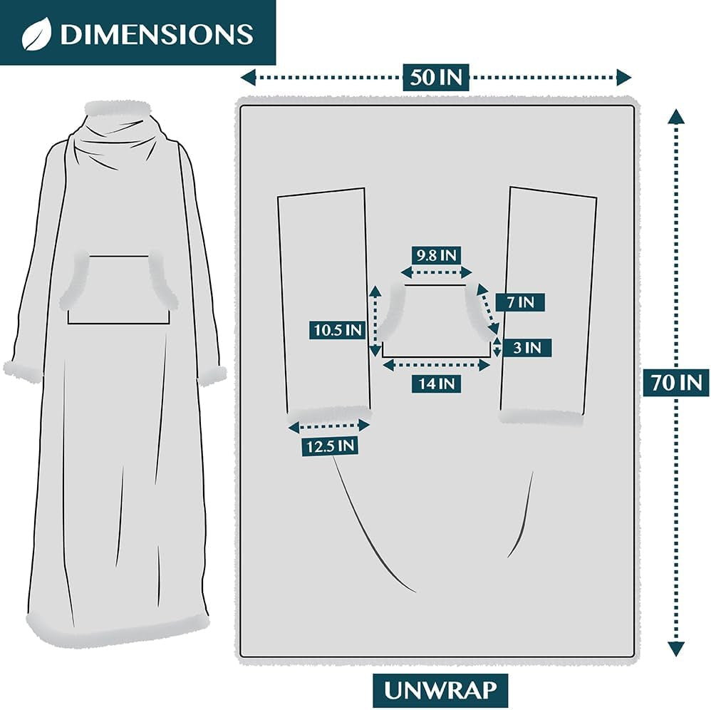 Cozy Sherpa Wearable Blanket with Sleeves & Pocket - Perfect for Snuggling Up This Winter!