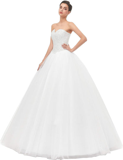 Exquisite Women's Ball Gown Bridal Wedding Dress in Ivory – Perfect for Your Dream Day!