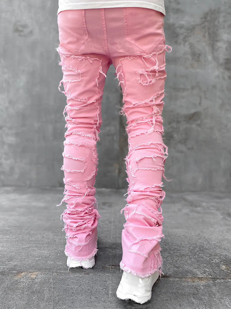 Elevate Your Casual Style with Our Trendy Men's Patched Trousers - Comfortable, Chic, and Available in Multiple Colors!