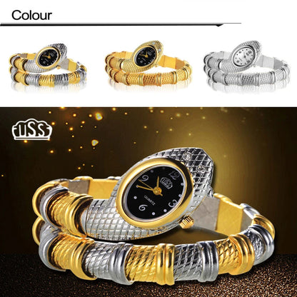 Elevate Your Style with the Luxurious Women's Snake Watch - A Gold-Accented Fashion Statement for Every Occasion