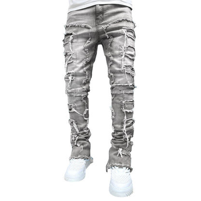 Elevate Your Casual Style with Our Trendy Men's Patched Trousers - Comfortable, Chic, and Available in Multiple Colors!