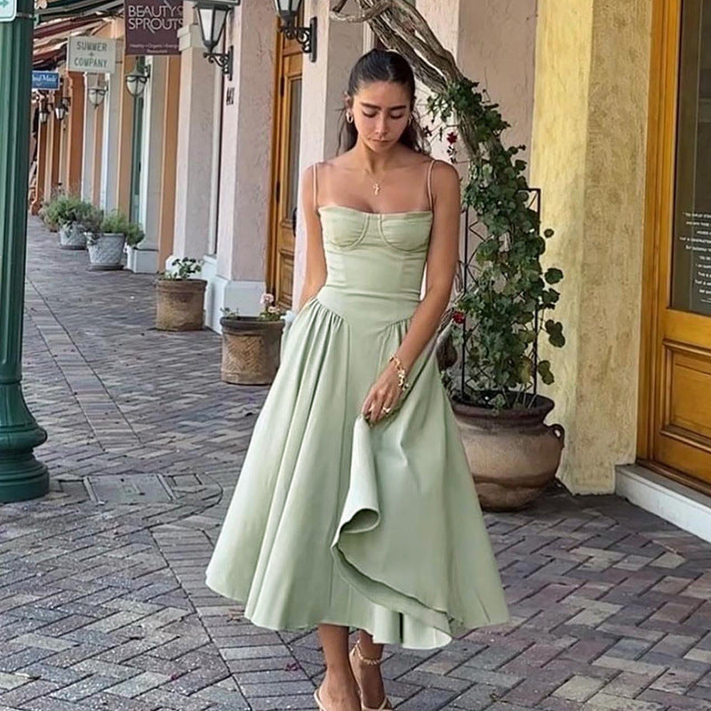 Elevate Your Summer Style with Our Elegant Backless Suspender Dress - Perfect for Parties and Evenings