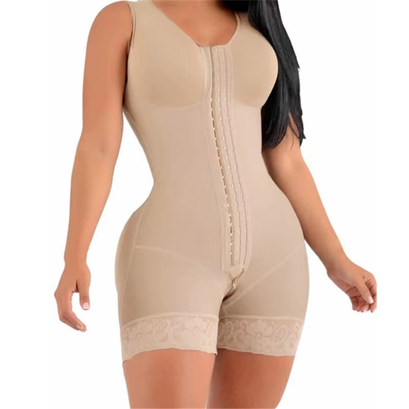 High Compression Fajas Colombiana Short Girdles with Brooches Bust for Daily and Post-Surgical Use Slimming Sheath Belly Women