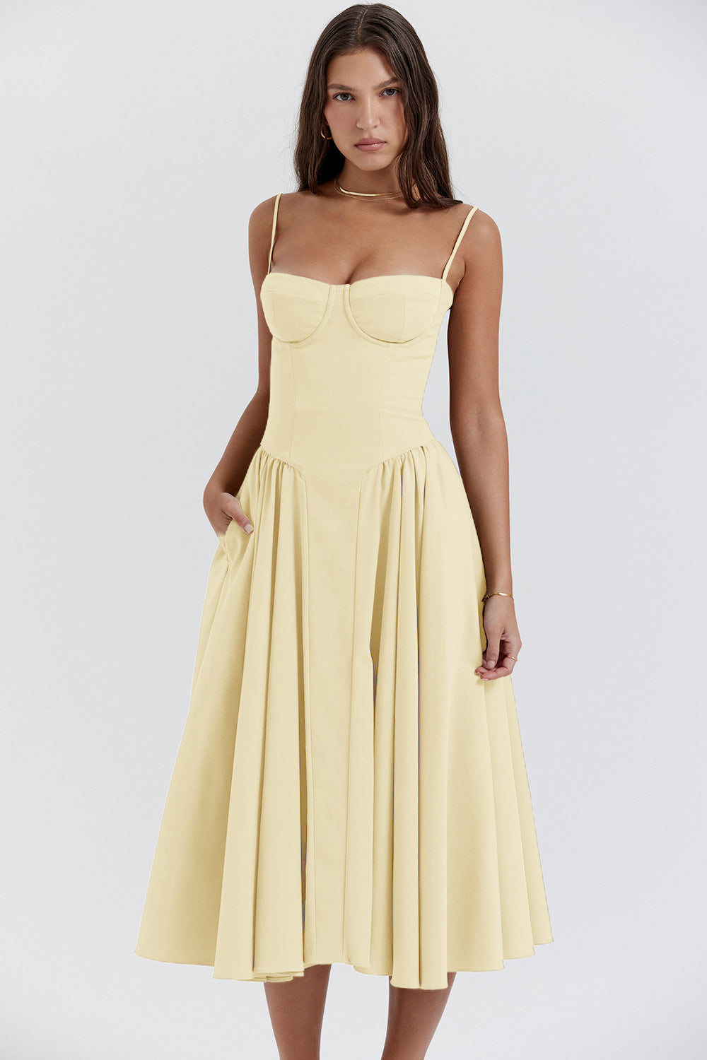 Elevate Your Summer Style with Our Elegant Backless Suspender Dress - Perfect for Parties and Evenings