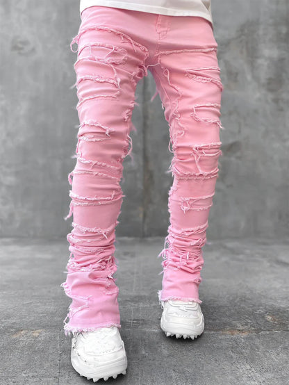 Elevate Your Casual Style with Our Trendy Men's Patched Trousers - Comfortable, Chic, and Available in Multiple Colors!