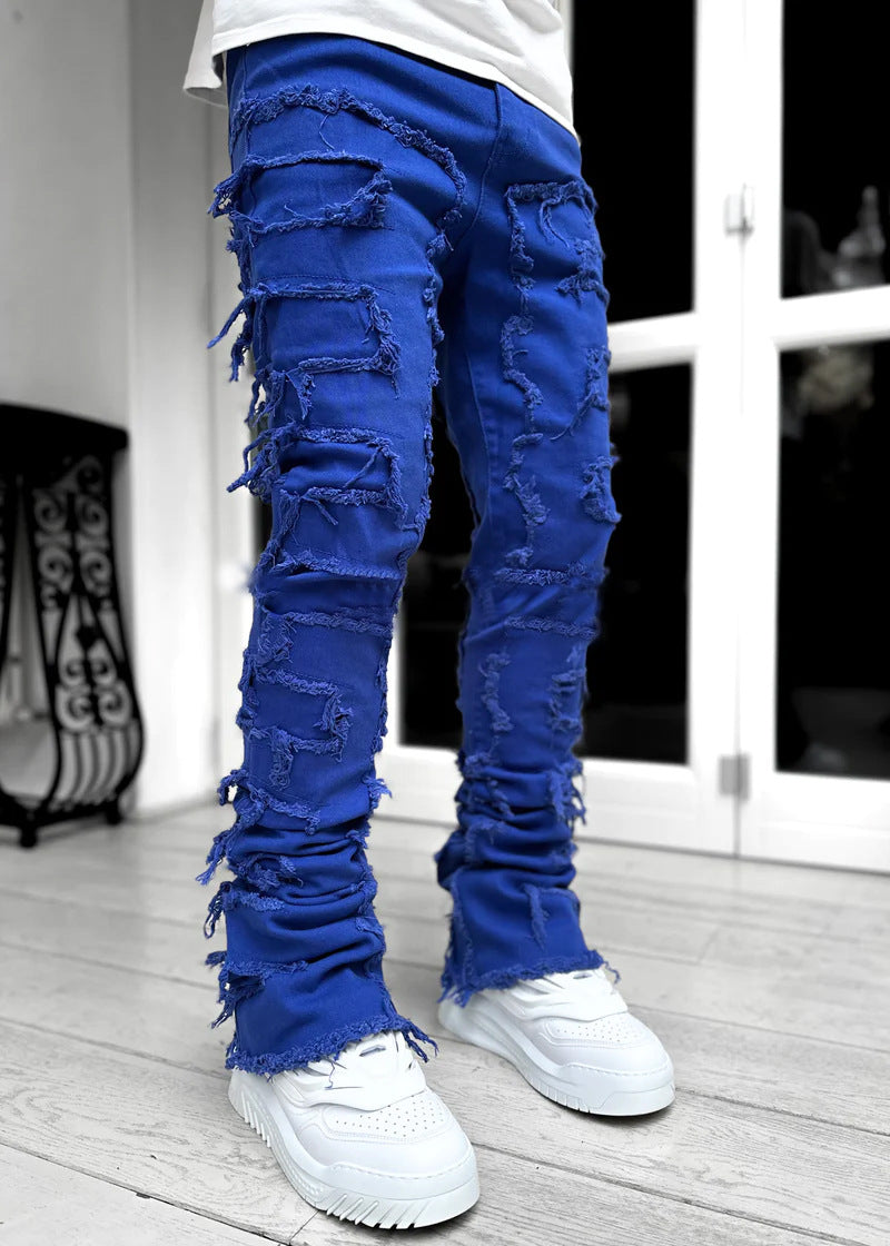 Elevate Your Casual Style with Our Trendy Men's Patched Trousers - Comfortable, Chic, and Available in Multiple Colors!