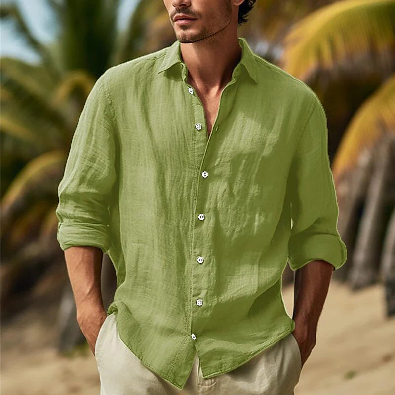 Elevate Your Style with the Old Money Aesthetic Casual Shirt for Men - Classic Slim Fit Long Sleeve Breasted Collar Top, Perfect for Fall Fashion!