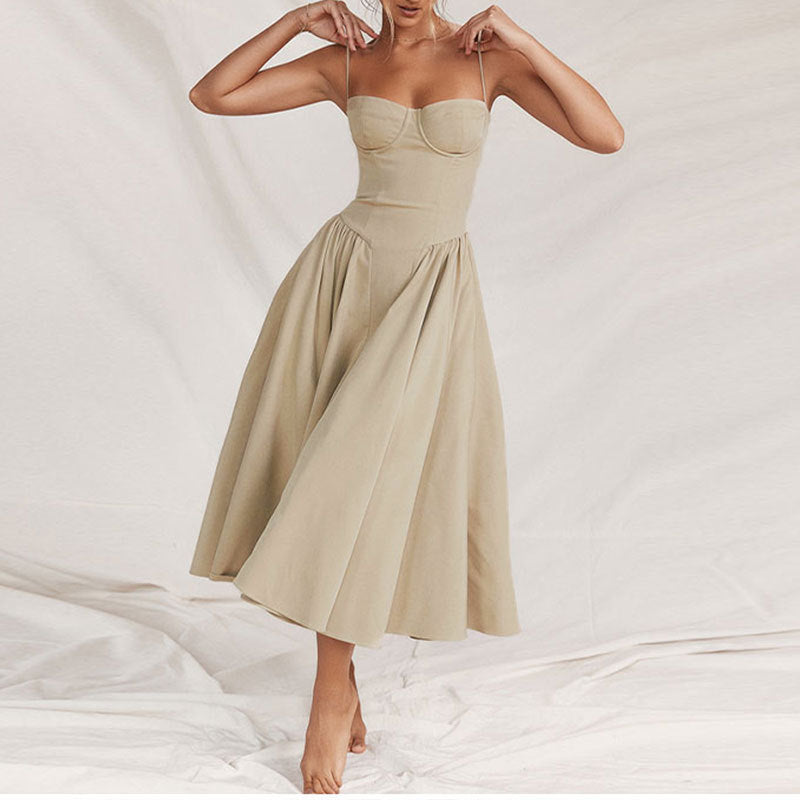 Elevate Your Summer Style with Our Elegant Backless Suspender Dress - Perfect for Parties and Evenings
