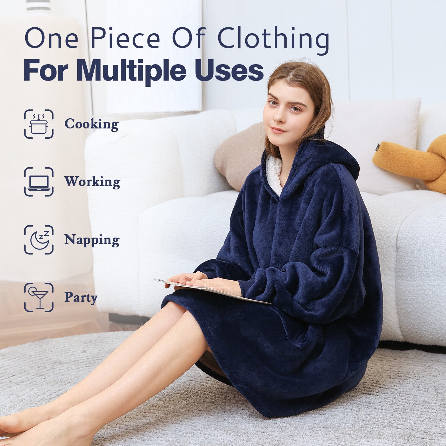Wrap Yourself in Comfort with Our Oversized Wearable Blanket Hoodie - Ultimate Warmth for Winter Adventures