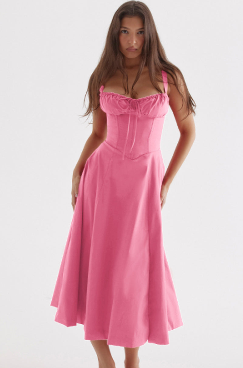 Elevate Your Summer Style with Our Elegant Backless Suspender Dress - Perfect for Parties and Evenings