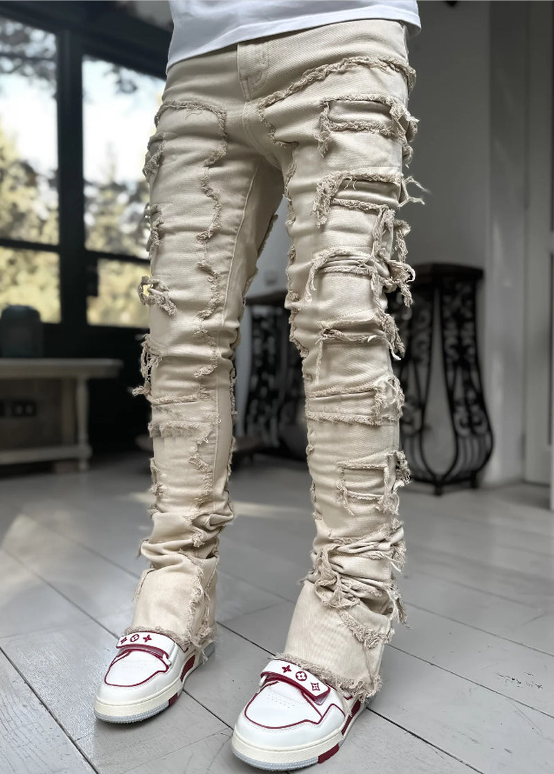 Elevate Your Casual Style with Our Trendy Men's Patched Trousers - Comfortable, Chic, and Available in Multiple Colors!